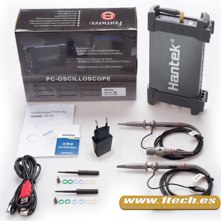 Hantek iDSO1070A Osciloscopio WIFI inalambrico con bateria - www.1tech.es