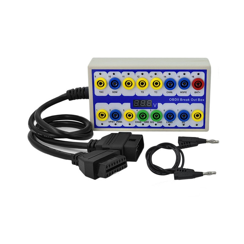 Caja de Conexiones OBD2 a Banana con Voltimetro
