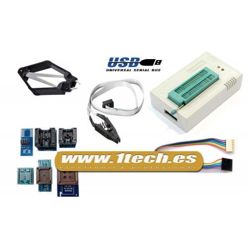 Programador eeprom USB universal TL866A y 7 adaptadores