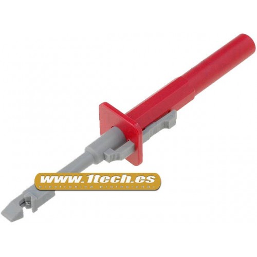 Pinza acupuntura con conector BANANA (ROJO)