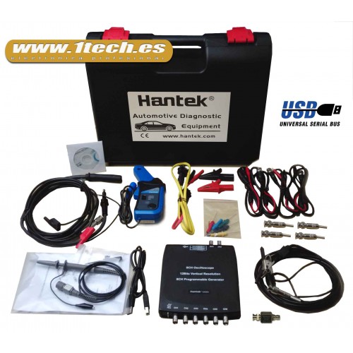 Hantek 1008C Osciloscopio automocion + Kit completo Accesorios