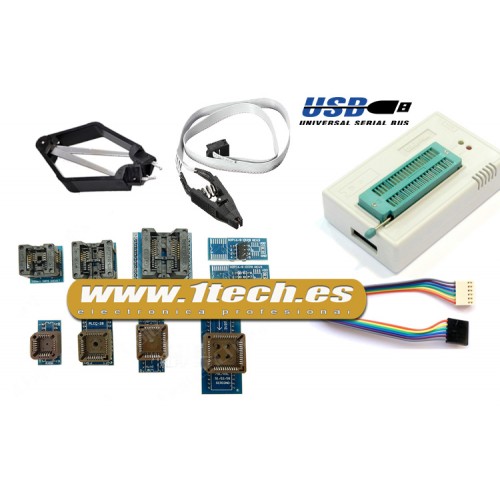 Programador eeprom USB universal TL866A y 9 adaptadores