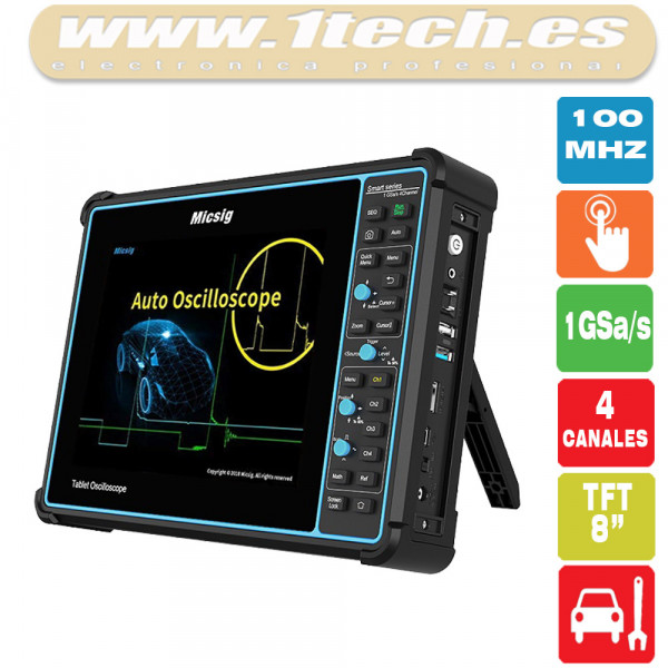 Osciloscopio de tableta Digital 1GSa/S 100MHz 100MHz 2CH osciloscopio de  alcance de osciloscopio de Automoción de mano - AliExpress