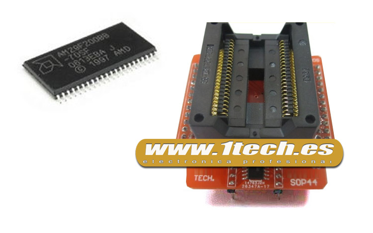 Zocalo adaptador SOP44 / PSOP44 con modulo base para programadore eeprom Minipro TL866