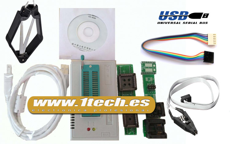 Programador TL866A con ICSP y 7 adaptadores