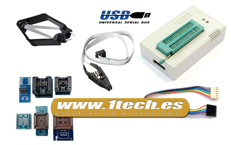 Programador TL866A con ICSP y 7 adaptadores