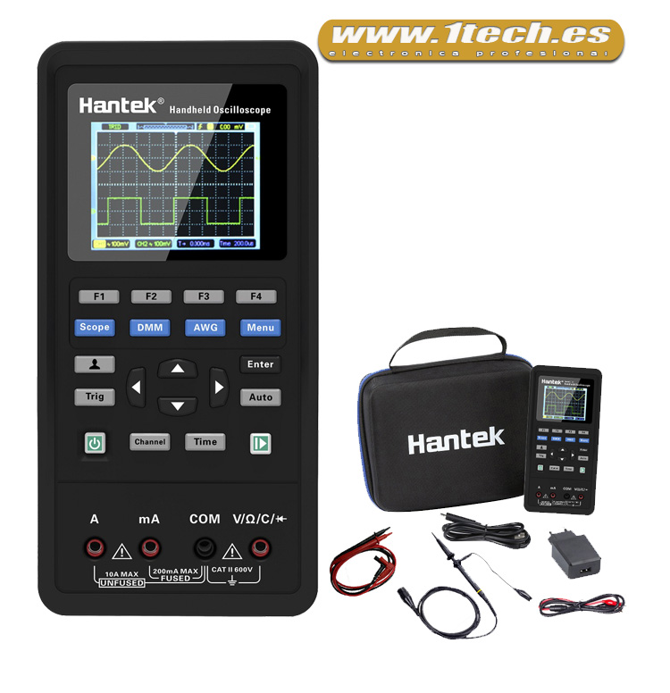 Hantek 2C72 Osciloscopio Portatil Mini con Multimetro