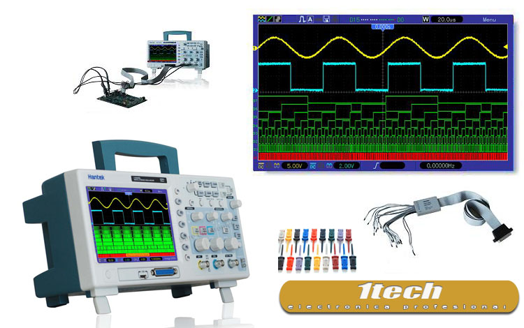 Osciloscopio 200 MHZ con analizador logico - www.1tech.es